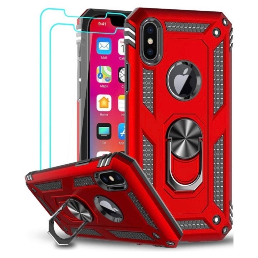 🆕LeYi Compatible for iPhone X/Xs Case w/ Tempered Glass Screen Protector 2 Pack